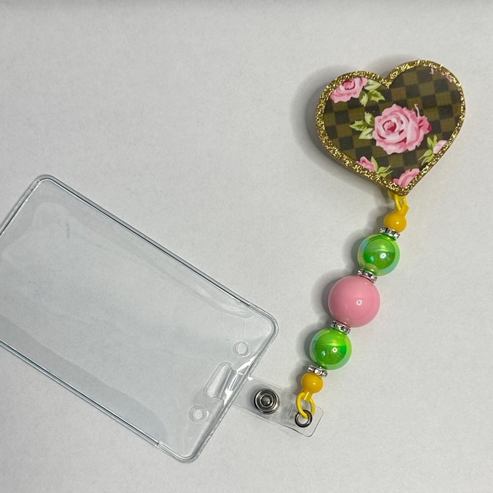 Handmade Heart Retractable Badge Reel
